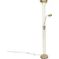 QAZQA Moderne vloerlamp messing met leeslamp incl. LED dim to warm - Diva
