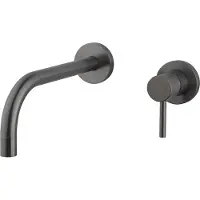 Mueller Ferro Slim inbouw wastafelkraan met Coldstart gunmetal PVD