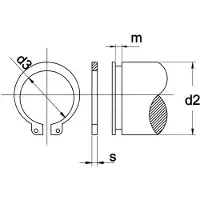 Kobout Borgring Din471 13X1Mm Voor As - 100 stuks