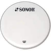 Sonor basDrum Frontvel PW22 BL, 22", wit opgeraut, met Logo - Bass drumvel