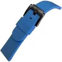Marc Coblen Siliconen Rubber Horlogebandje 22mm geschikt voor Samsung Galaxy Watch / Gear S3 / Garmin Vivoactive / Huawei Watch GT - Blauw met Zwarte Gesp