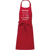 Kariban Mijncadeautje - Keukenschort - BBQ schort - Het duurde 75 jaar - rood
