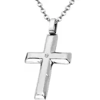 Montebello Ketting Bram - 316L Staal - Kruis - 48x26mm - 60cm