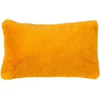 Dutch decor - ZAYA - Sierkussen 30x50 cm - bontlook - effen kleur - Golden Glow - geel