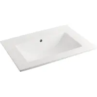 Fontana Latina keramische wastafel 60cm zonder kraangat wit glans