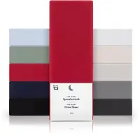Blumtal Hoeslaken - Fitted Sheet - Jersey - Katoen - 180 x 200 x 30 cm - Rood