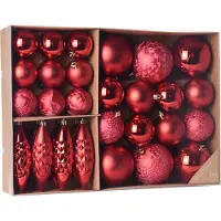 Konges Sløjd Kerstballenset 31 delig Rood - 31 stuks - Kerstbal - Kerstversiering