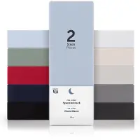 Blumtal Hoeslaken - Fitted Sheet - Jersey - Katoen - 90 x 200 x 30 cm - Lichtblauw - Set van 2