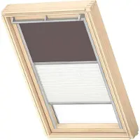 Velux Origineel Verduisterend Rolgordijn Plus Plissé (DFD), Zilveren Kozijn, M04, 304, 1, Taupe