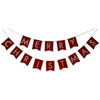 Ginger Ray Letterbanner 'Merry Christmas' Rood Velvet - 2 meter