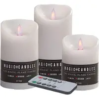 Magic Flame Kaarsen remote set/3 wit (wit)