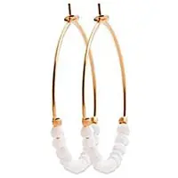Montebello Oorbellen Auro - 925 Zilver Verguld - Maansteen - 1mm - ∅30mm