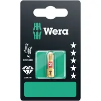 Wera 851/1 BDC SB SiS 05073335001 Kruis-bit PH 2 Gereedschapsstaal Met diamant bedekt, Gelegeerd D 6.3 2 stuk(s)
