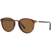 Persol Ovale Heren Havana Bruine Gepolariseerde Zonnebril
