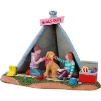 Lemax Girls backyard camping kerstfiguur