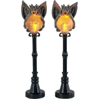 Lemax Halloweenfiguur Gargoyle lamp post set of 2 b/o (4.5v)