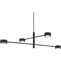 Nordlux Hanglamp Clyde, dimbaar, zwart, Woon-/ Eetkamer, metaal, Modern