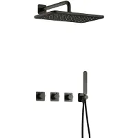 Hotbath Gal IBSGL70 Inbouw Doucheset Met 2 Stopkranen Met Gl106 - Geborsteld Gunmetal PVD - Kranen, Douchekranen, Douchesets, Inbouw Douchesets - Kranen, Douchekranen, Douchesets, Inbouw douchesets