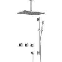 Hotbath Gal IBSGL70CR inbouwdouche met plafondbuis, glijstang en 27x40cm hoofddouche chroom