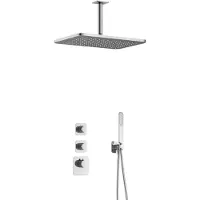 Hotbath Gal IBS40CR High Flow inbouwdouche met plafondbuis en 27x40cm hoofddouche chroom