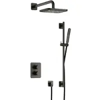 Hotbath Gal IBS40A Inbouw Doucheset Met 2-weg Stop-omstel Met Glijstang - Geborsteld Gunmetal PVD - Kranen, Douchekranen, Douchesets, Inbouw - Kranen, Douchekranen, Douchesets, Inbouw douchesets