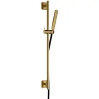 Hotbath Gal GL309 verstelbare glijstang 100cm met staafhanddouche geborsteld messing PVD