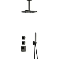 Hotbath Gal IBS40BGP High Flow inbouwdouche met plafondbuis geborsteld gunmetal PVD