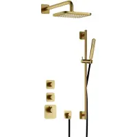 Hotbath Gal IBS40BBP High Flow inbouwdouche met glijstang geborsteld messing PVD
