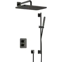 Hotbath Gal IBS40ABGP inbouwdouche met glijstang en 27x40cm hoofddouche geborsteld gunmetal PVD