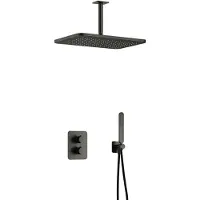 Hotbath Gal IBS40ABGP inbouwdouche met plafondbuis en 27x40cm hoofddouche geborsteld gunmetal PVD