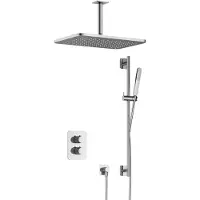 Hotbath Gal IBS40ACR inbouwdouche met plafondbuis, glijstang en 27x40cm hoofddouche chroom