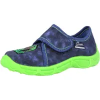 Beck Huisschoenen 'T-Rex' donkerblauw / neongroen / rood / wit