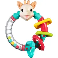 Sophie La Girafe Sophie de giraf Multi-textuur Rammelaar - Bijtring - Baby Speelgoed - Kraamcadeau - Babyshower cadeau - Vanaf 3 maanden - 13,5 x 9 x 5,3 cm - Meerkleurig - In witte geschenkdoos