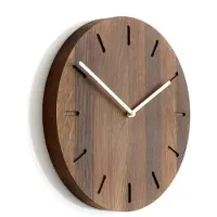Applicata Watch:Out Wandklok Gerookt / Messing - Wandklokken Eiken Brass - APP-6120