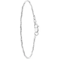 Lucardi Dames Armband gedraaid - Echt Zilver - Armband - Cadeau - 18 cm - Zilverkleurig