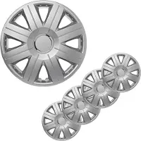 Pricenet Wieldoppen 4 st Cosmos 14'' zilverkleurig