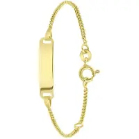 Lucardi Meisjes Armbandje met hanger met plating - Staaf - Cadeau - Echt Zilver - Goudkleurig
