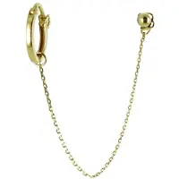 New Bling 9NBSAM-G200002 Gouden Ooring met Oorknop - Met Ketting - Oorring 11 x 1,5 mm - Bolletje 3,3 mm Doorsnee - Goud