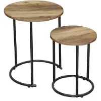 Urban Living - Bijzettafels - Set van 2 - Rond - Hout -