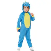 Smiffys - Toddler Dinosaur Kinder Kostuum - Kids tm 4 jaar - Blauw