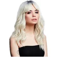 Smiffys - Ashley Two Toned Blend Ice Blonde Pruik - Wit
