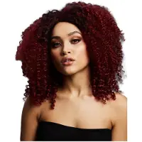 Fever Pruik Lizzo Dark Brown Bruin (donker bruin, 40 cm)