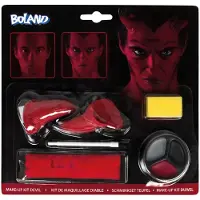 Boland Schminkset duivel (Rood, zwart en wit)