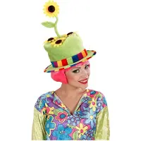 Widmann Bloemenhoed clown (groen, rood, geel en multi)