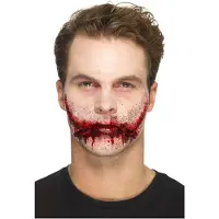 Smiffys - Latex Stitched Smile Wounds Nepwond - Rood