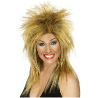 Smiffys Pruik rock diva (blond / bruin)