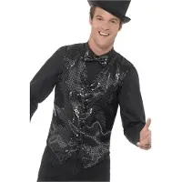 Smiffys Zwart gilet (zwart, S)
