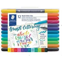 Staedtler Design Journey - Brush letter pen duo met (penseel)punt - set 12