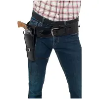 Smiffys Holster single zwart luxe (zwart)