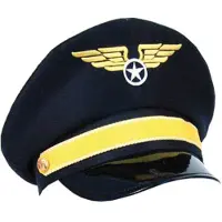 Smiffy Pilotencap zwart